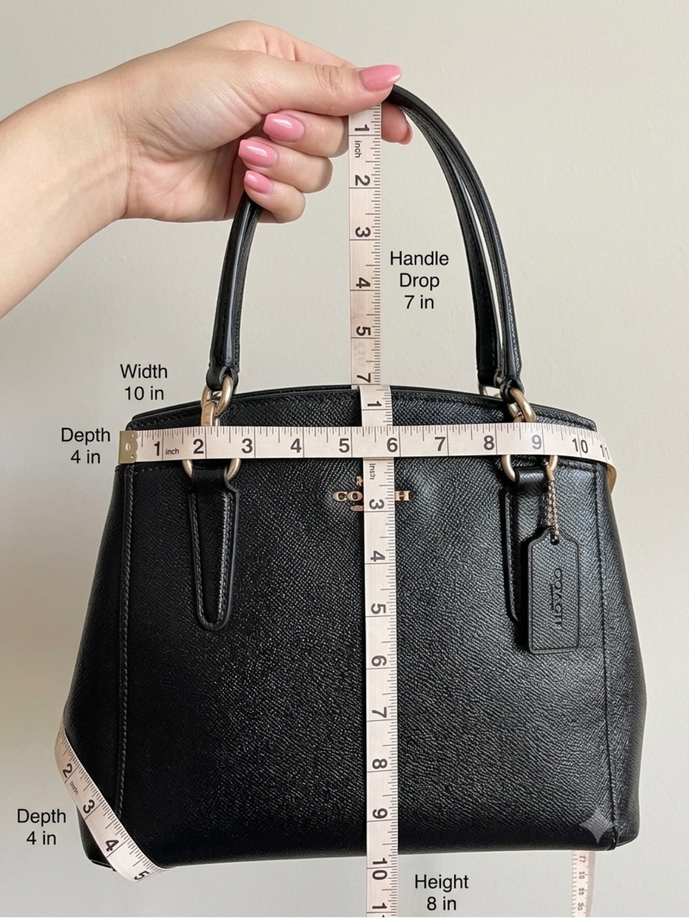 Coach Black Leather Shoulder Bag with Gold Hardware - Picture 2 of 5